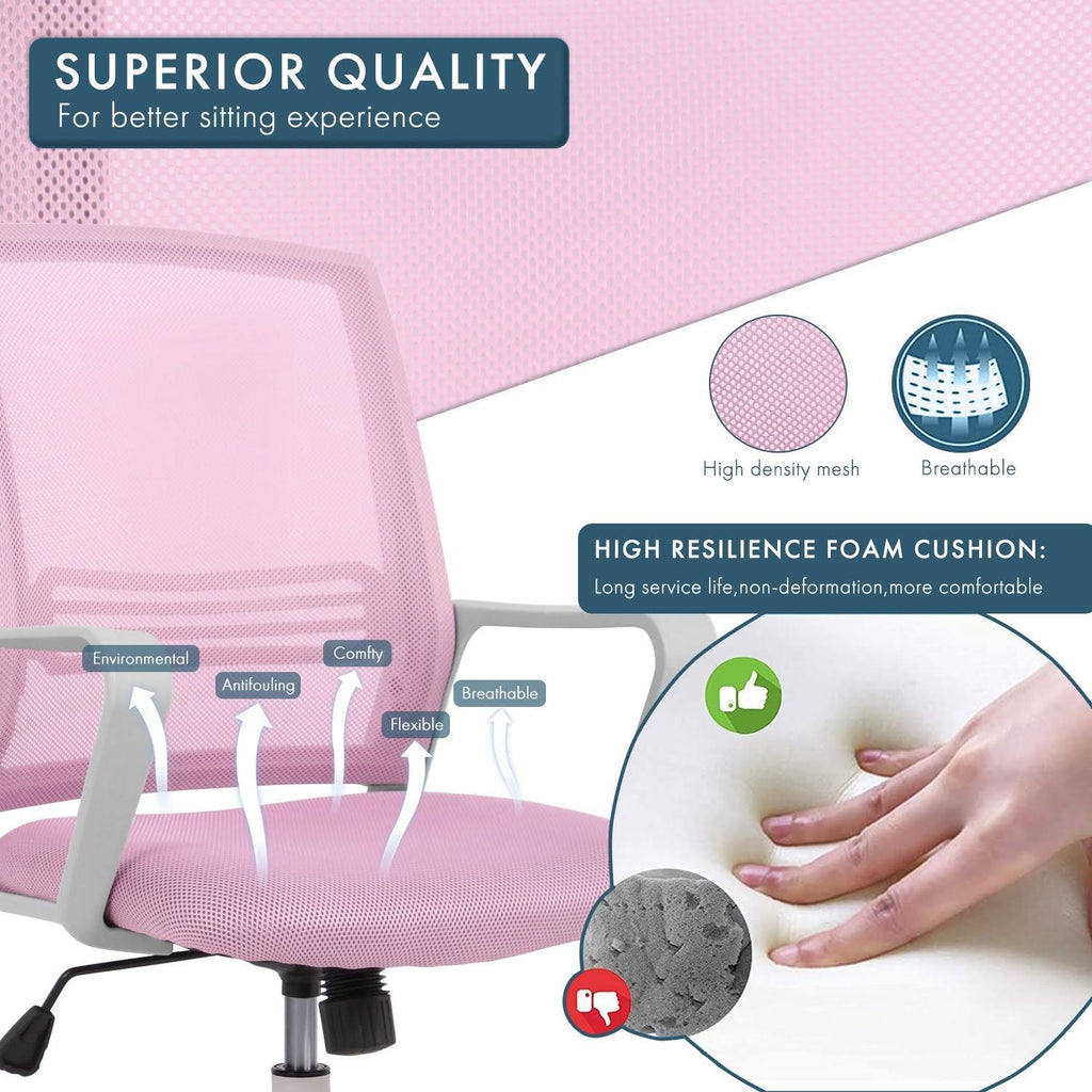 Blue Adjustable Desk Chair with Swivel Casters W42237