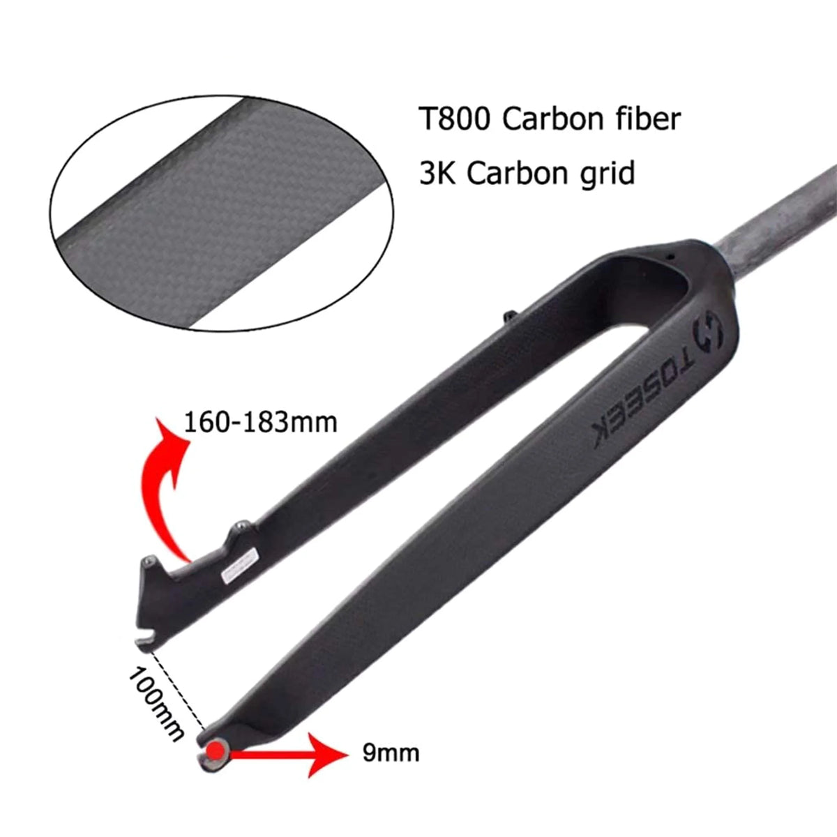 MTB Rigid Fork 1-1/8" Full Carbon Fiber Disc Brake Fork 26/27.5/29'' Straight Tube Mountain Bike Front Forks I8102