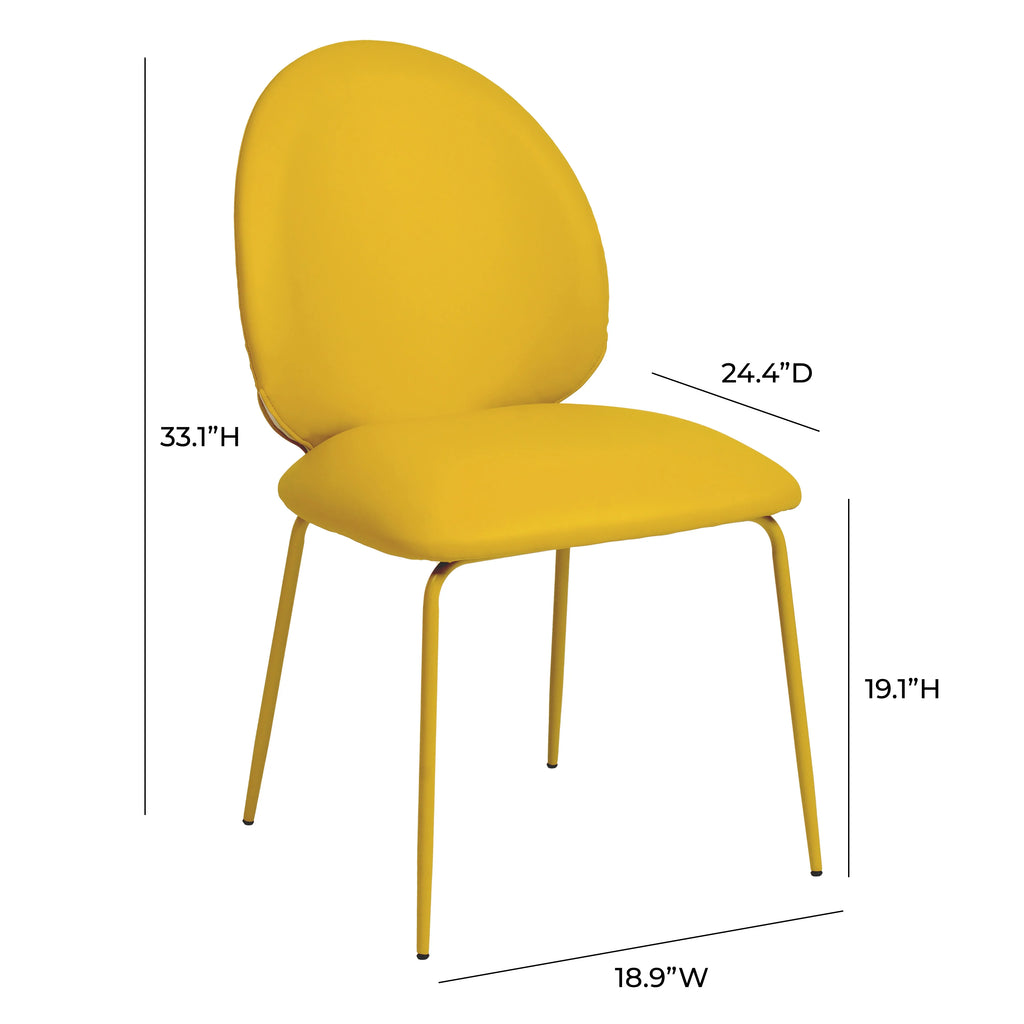 Yellow Vegan Leather Kitchen Chairs Set of 2 H299963