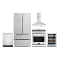 30 Gas Range, Wall Mount Range Hood, Dishwasher, Refrigerator with Ice Maker and Wine Cooler A530529