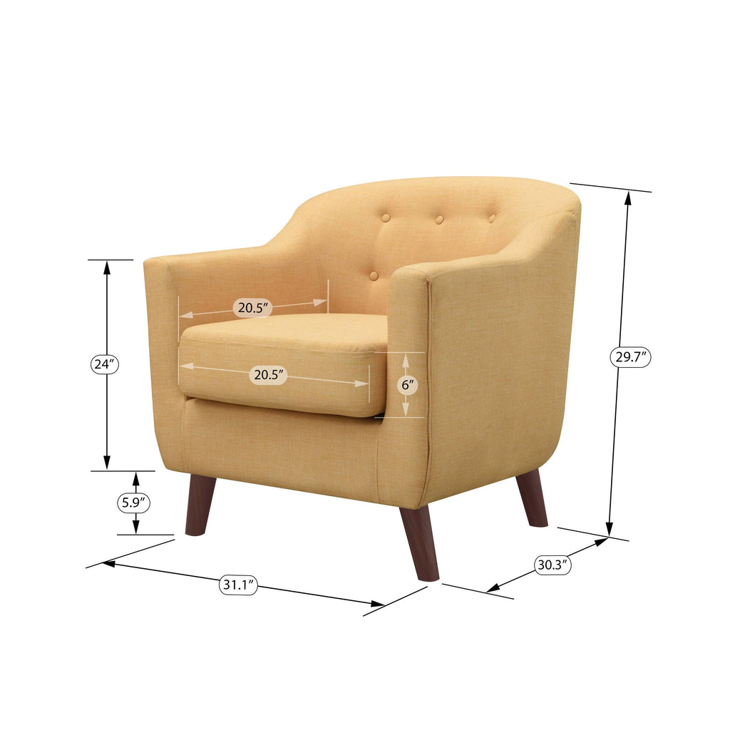 Light Blue Fabric Barrel Club Chair M363321