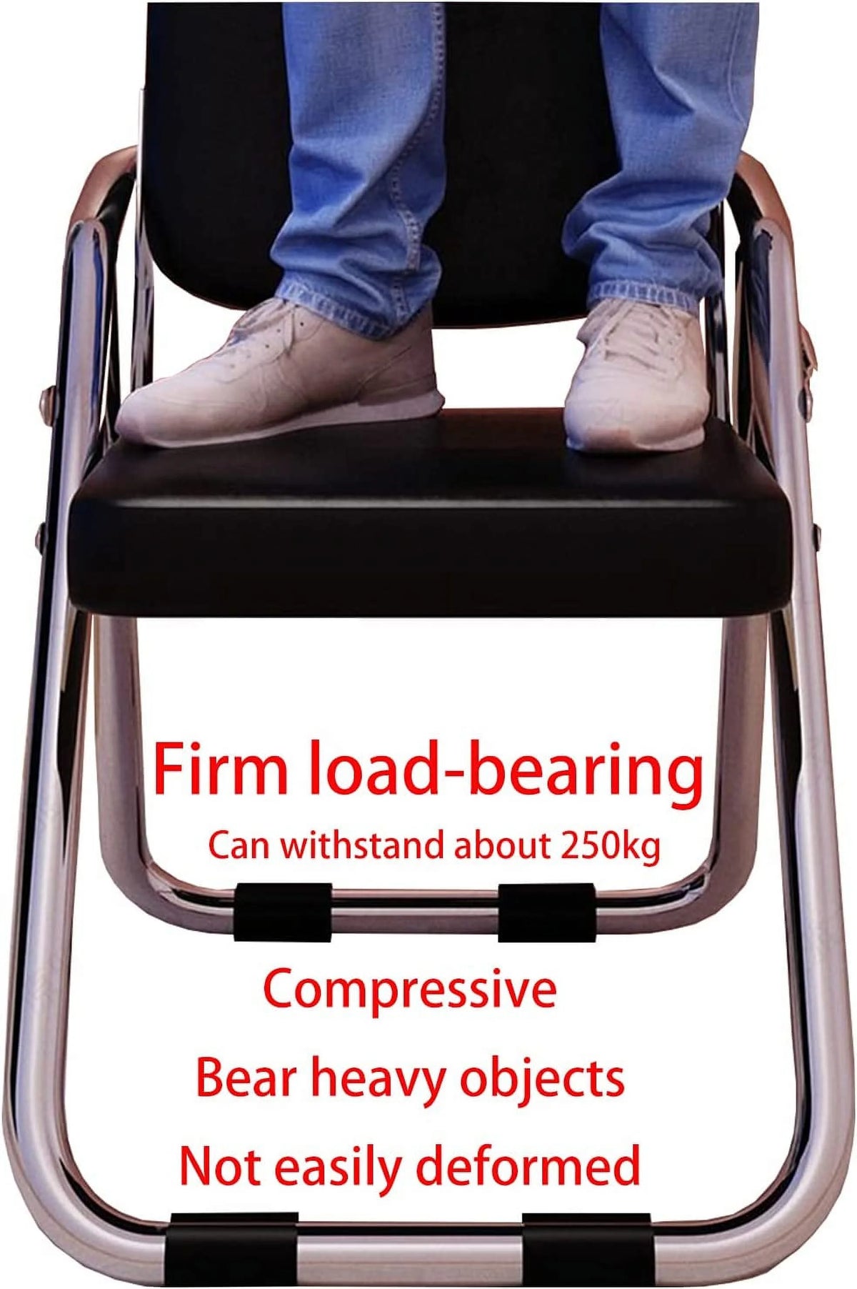 Folding Ergonomic Padded Office Chair Steel Frame Black N961