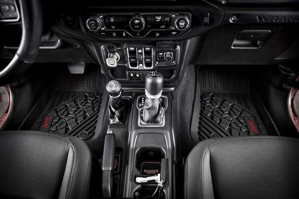 Black TPE Floor Mats for Jeep Wrangler JL 4 Doors Full Set J874878