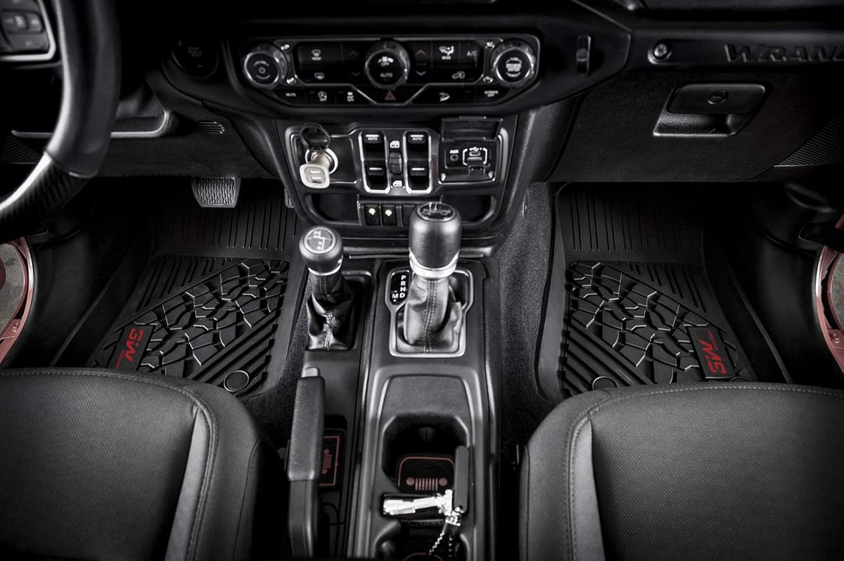 Black TPE Floor Mats for Jeep Wrangler JL 4 Doors Full Set J874878