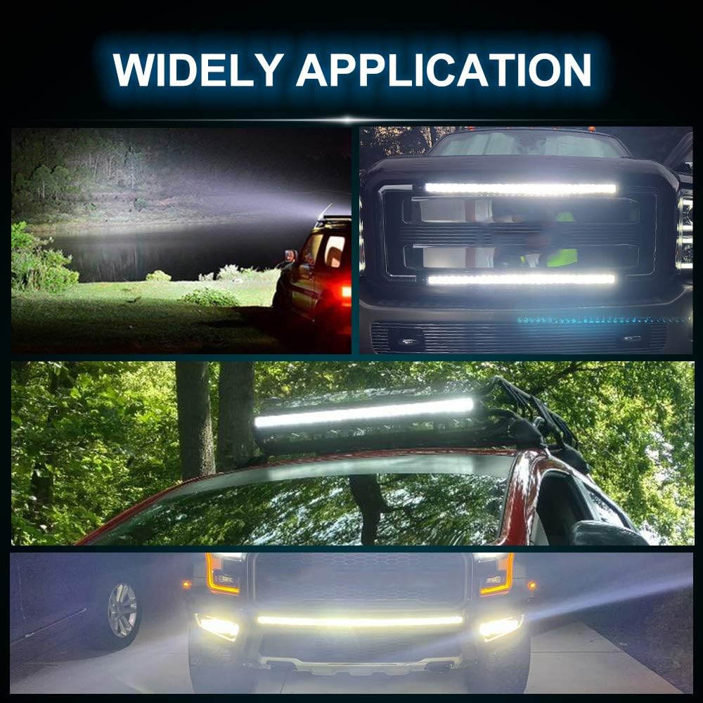 26 inch LED Light Bar Super Slim Single Row Spot Flood Combo Beam 12V 24V Off Road Work Light Pack of 2 C5220