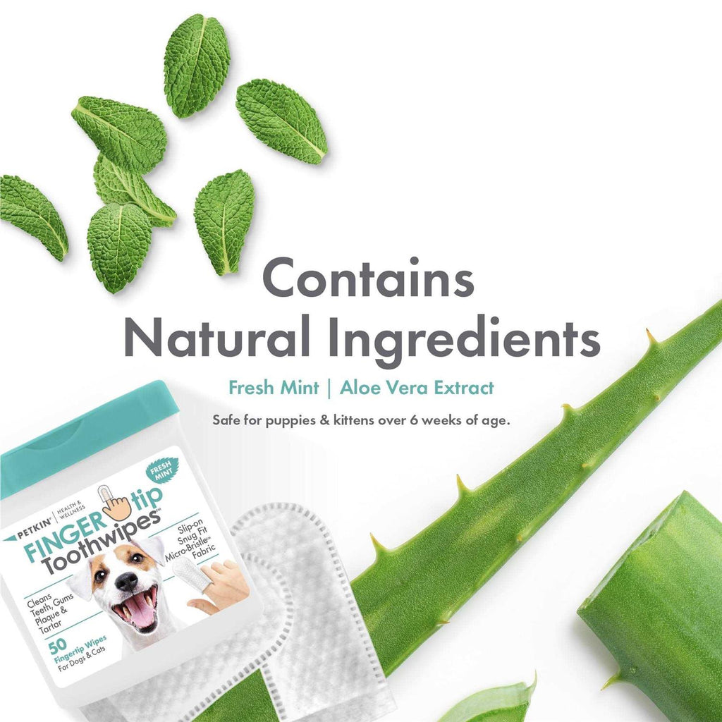 Fingertip Tooth Wipes for Dogs and Cats 50 Finger Wipes Z723750