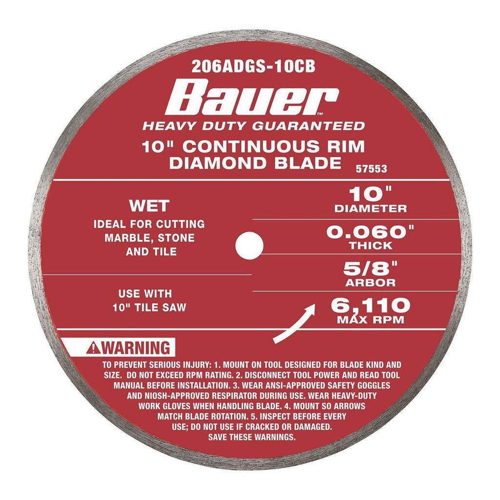 10 in. Continuous Rim Wet Cut Diamond Saw Blade J103