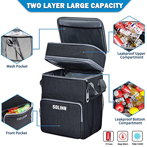 Large Rolling Cooler, Leakproof Insulated Soft Cooler Bag with Wheels and Handle C376