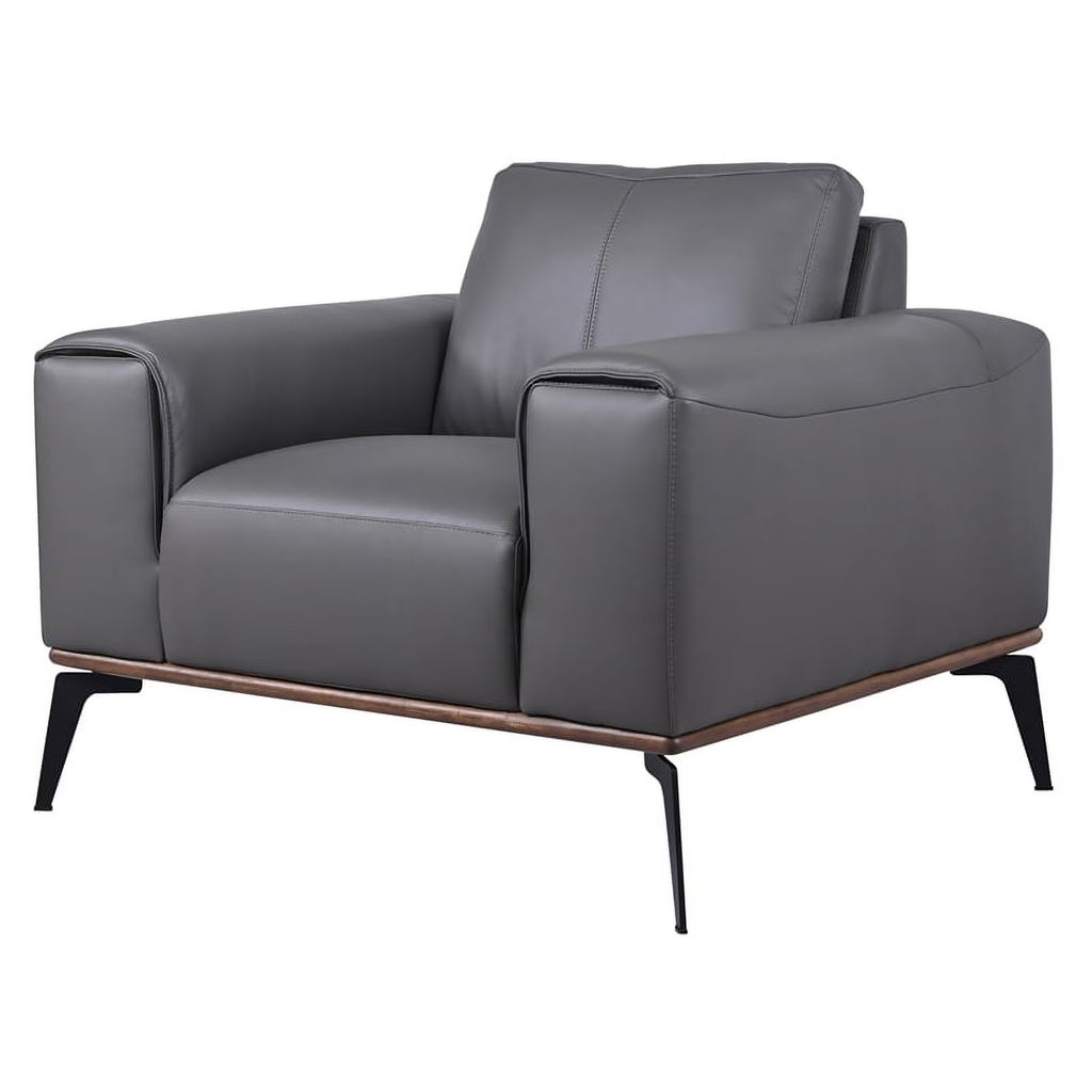 Gray Top Grain Leather Chair D622614