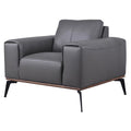 Gray Top Grain Leather Chair D622614