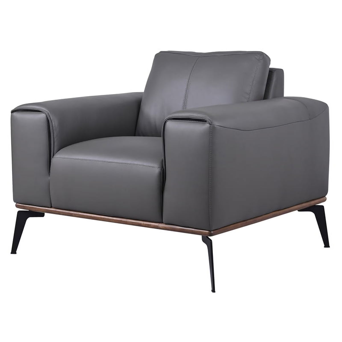 Gray Top Grain Leather Chair D622614