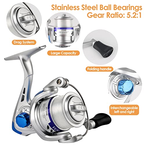 2PCS 6.89FT Telescopic Fishing Rod Reel Combo with Fishing Bag U55493