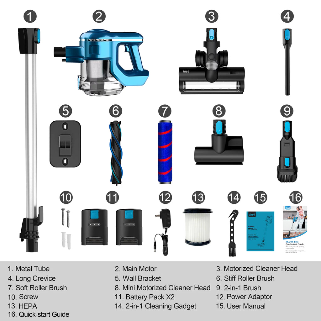 Cordless Vacuum Cleaner with 2 Batteries F92195