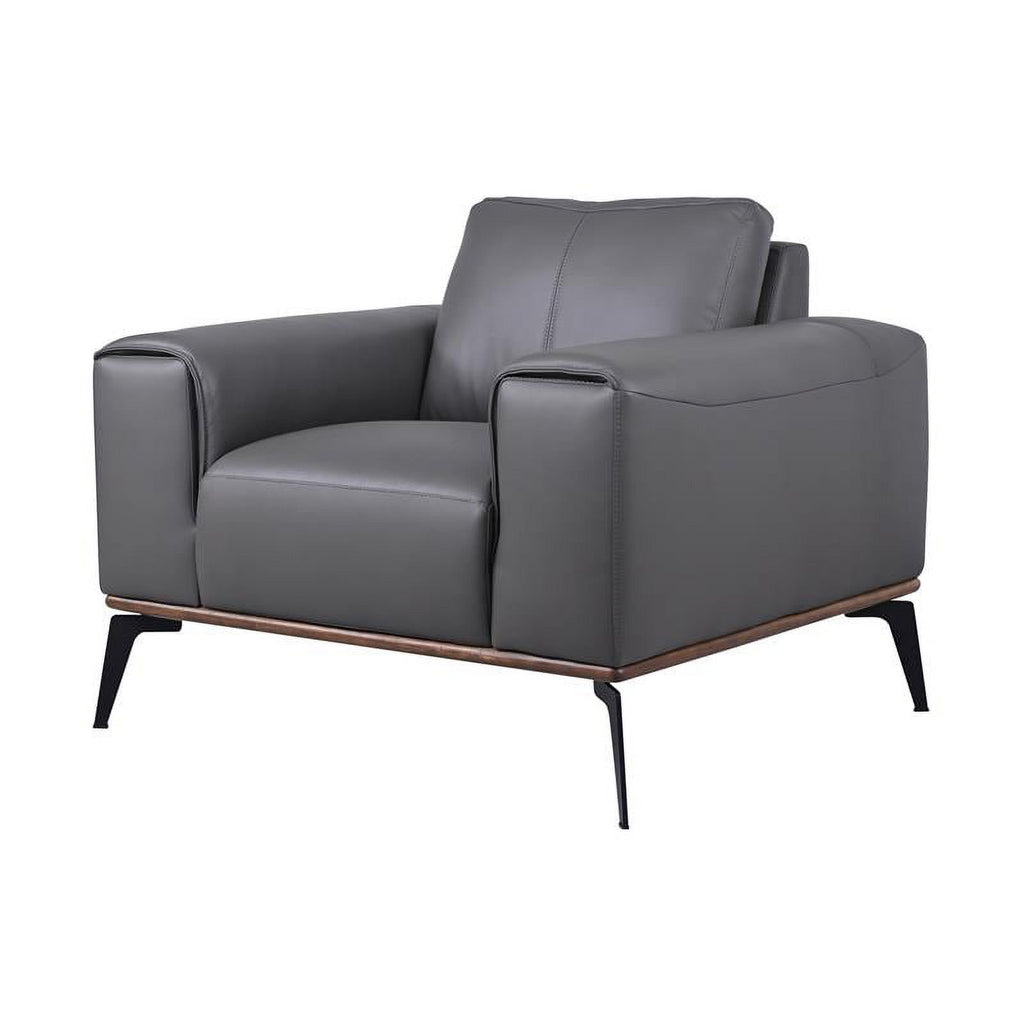 Gray Top Grain Leather Chair D622614
