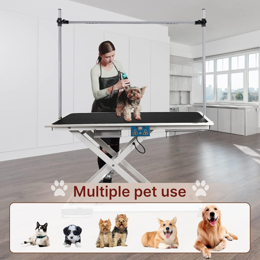 Hydraulic Electric Lift Pet Grooming Table with Adjustable H-Shape Arms X2284