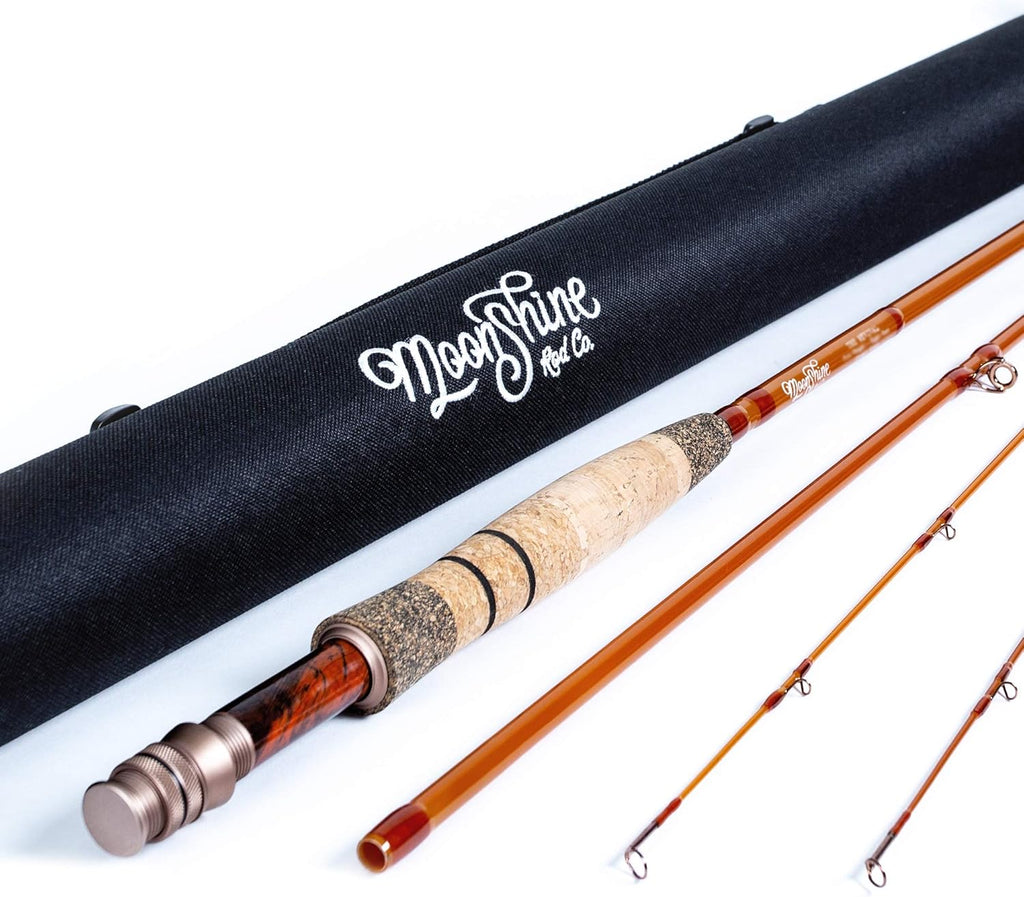 Classic Fiberglass Fly Fishing Rod with Carrying Case and Extra Rod Tip Section (5wt 8') X176