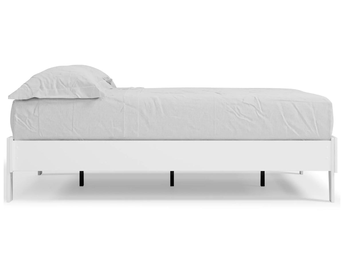 White Full Platform Bed M9478