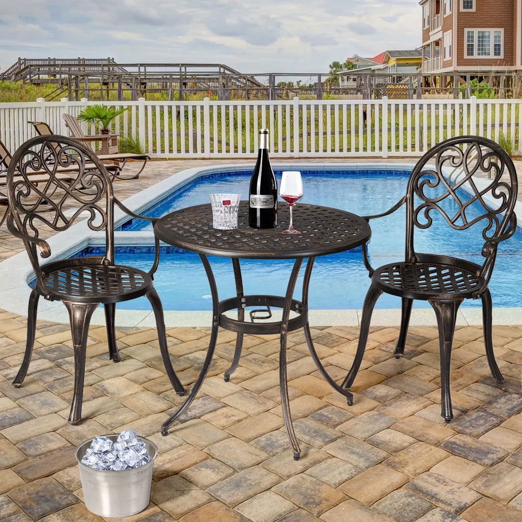 3 Pc Patio Dining Set with Ice Bucket T128