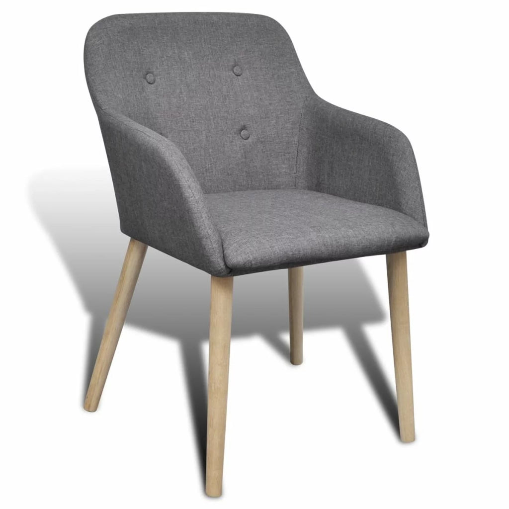 Dark Gray Fabric and Solid Oak Wood Dining Chairs 2 pcs Z4015