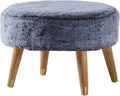 Black Faux Fur Oval Ottoman C207