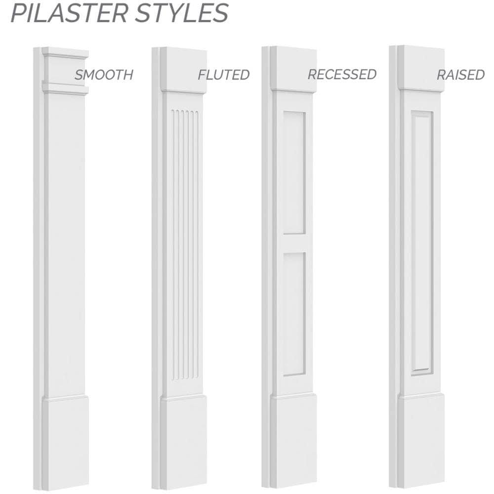 Plain PVC Pilaster with Capital and Base (Pair) N757