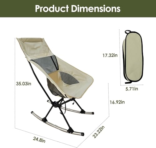 Folding Rocking Camping Chair with Carrying Bag B17406