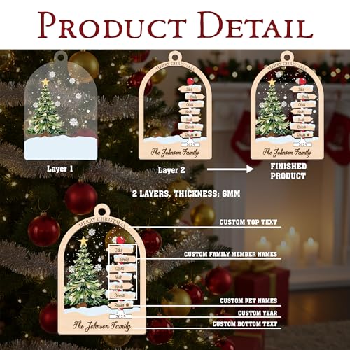 Acrylic Mix Wooden Christmas Tree Ornaments O3436