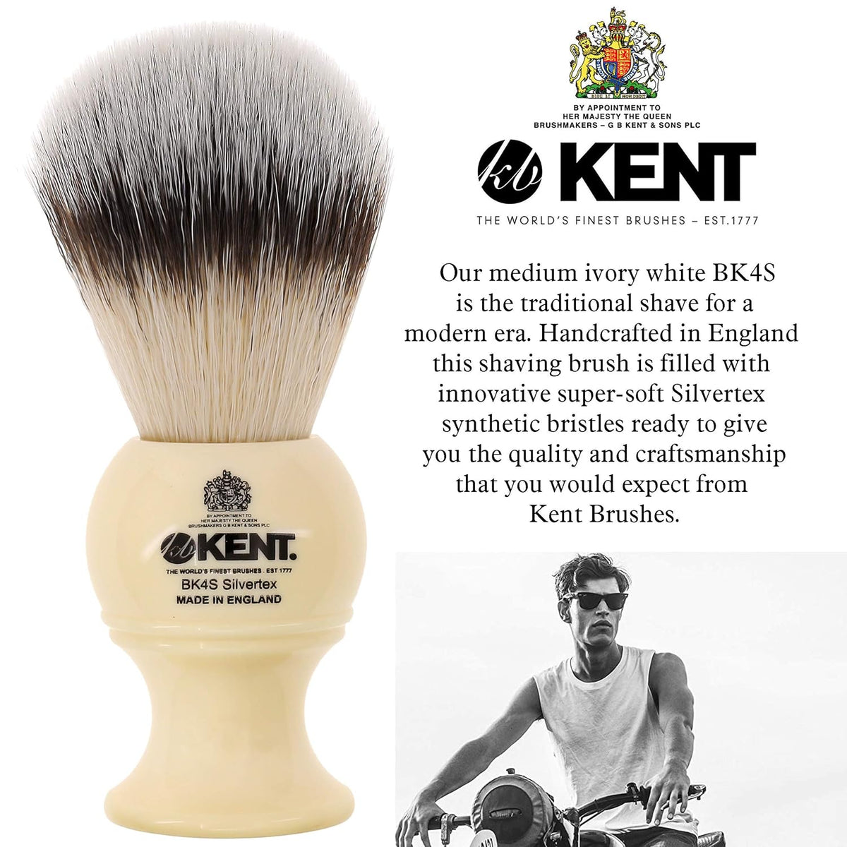 Shaving Brush with Synthetic Bristles and Resin Handle, Pack of 2 L46049