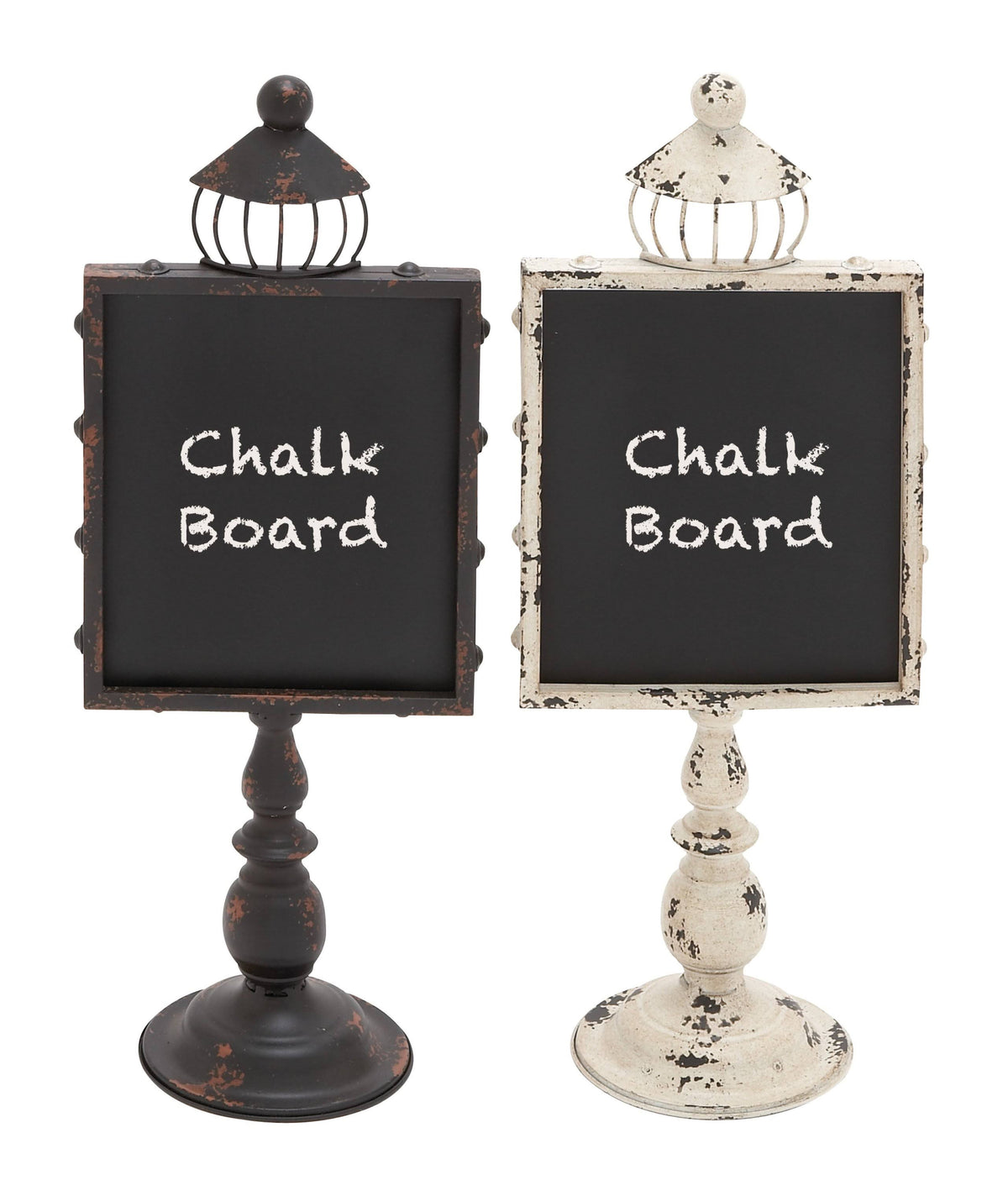 Set of Twin Black and Pink Metal Wood Blackboard Z95118