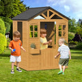 Wooden Kids Playhouse with Kitchen 42" x 45" x 55" Brown O966