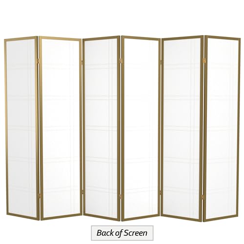 6 ft. Tall 3 Panels Grey Shoji Screen Room Divider E296
