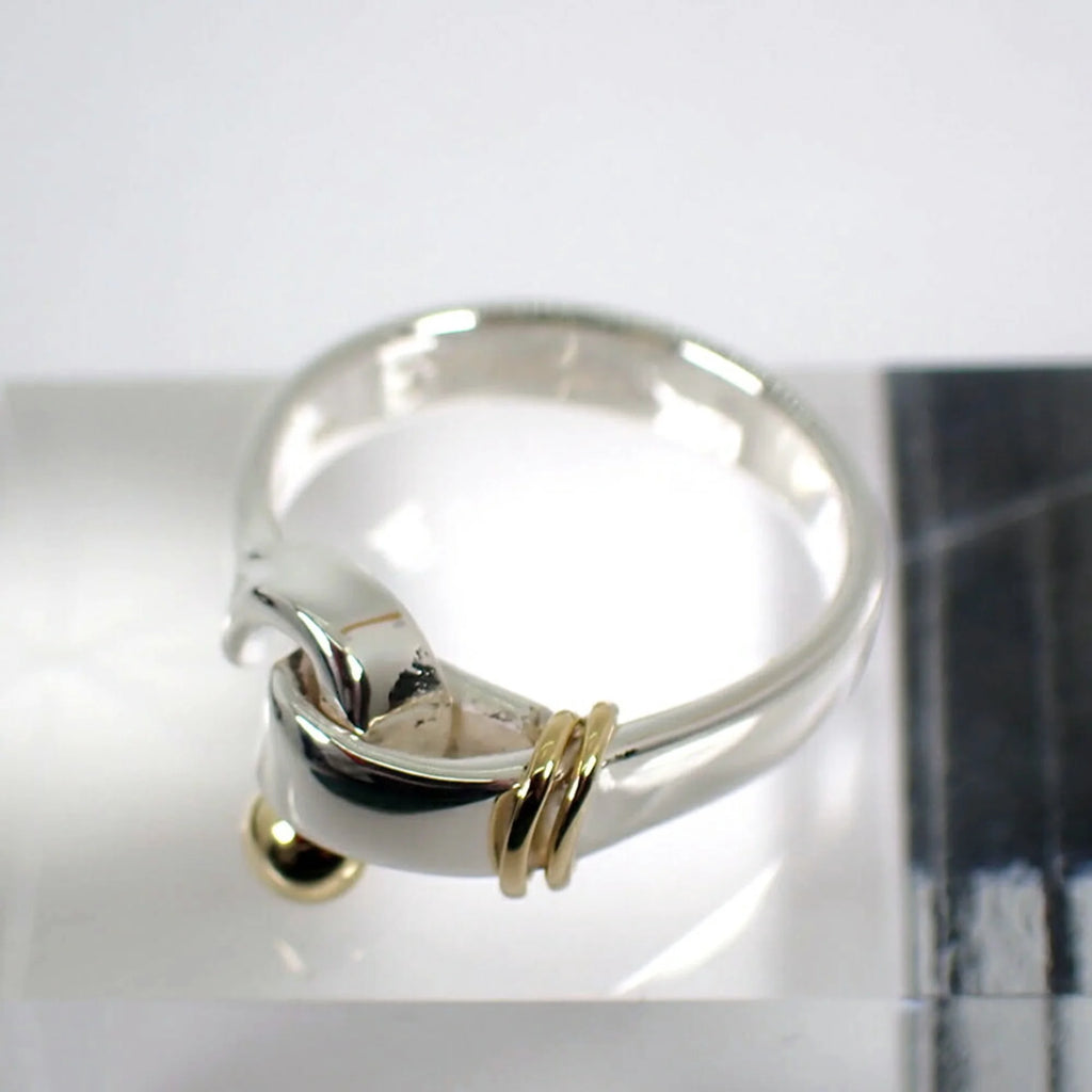 925 750 Hook & Eye Combination Ring Size 12.5 F162926
