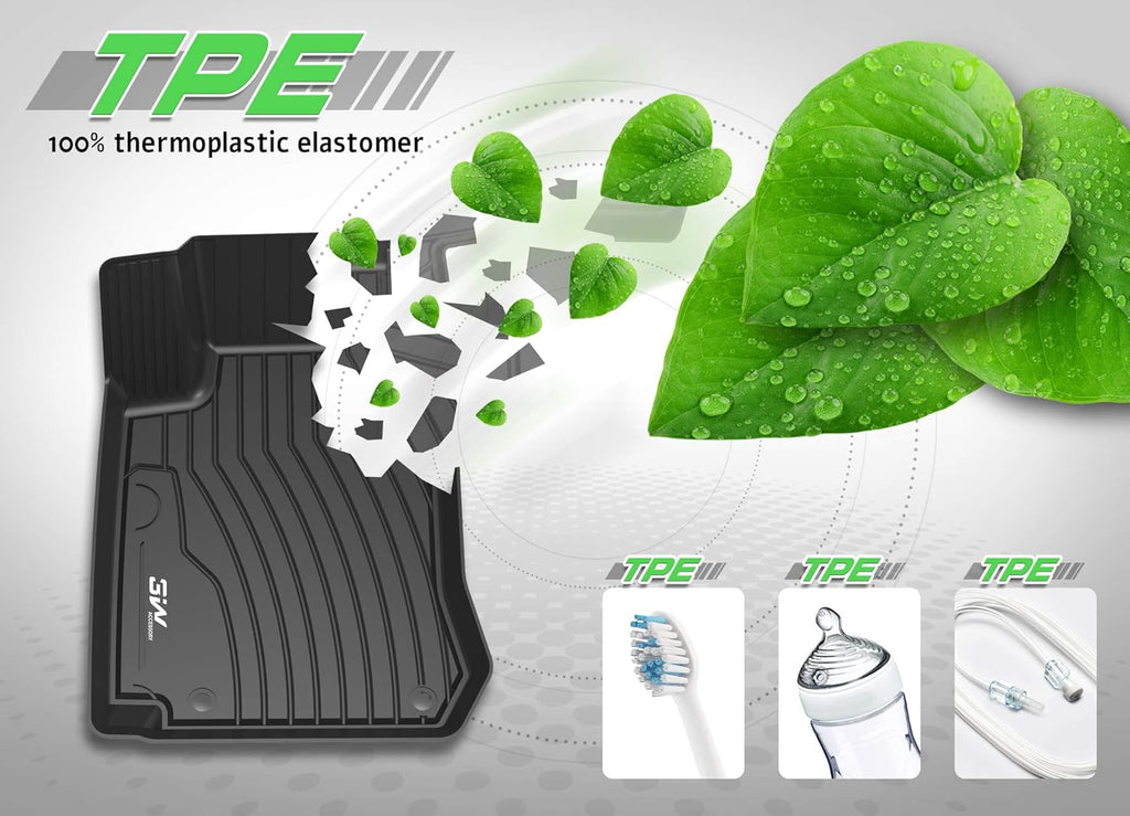 TPE All Weather Floor Mats Black Full Set W57525