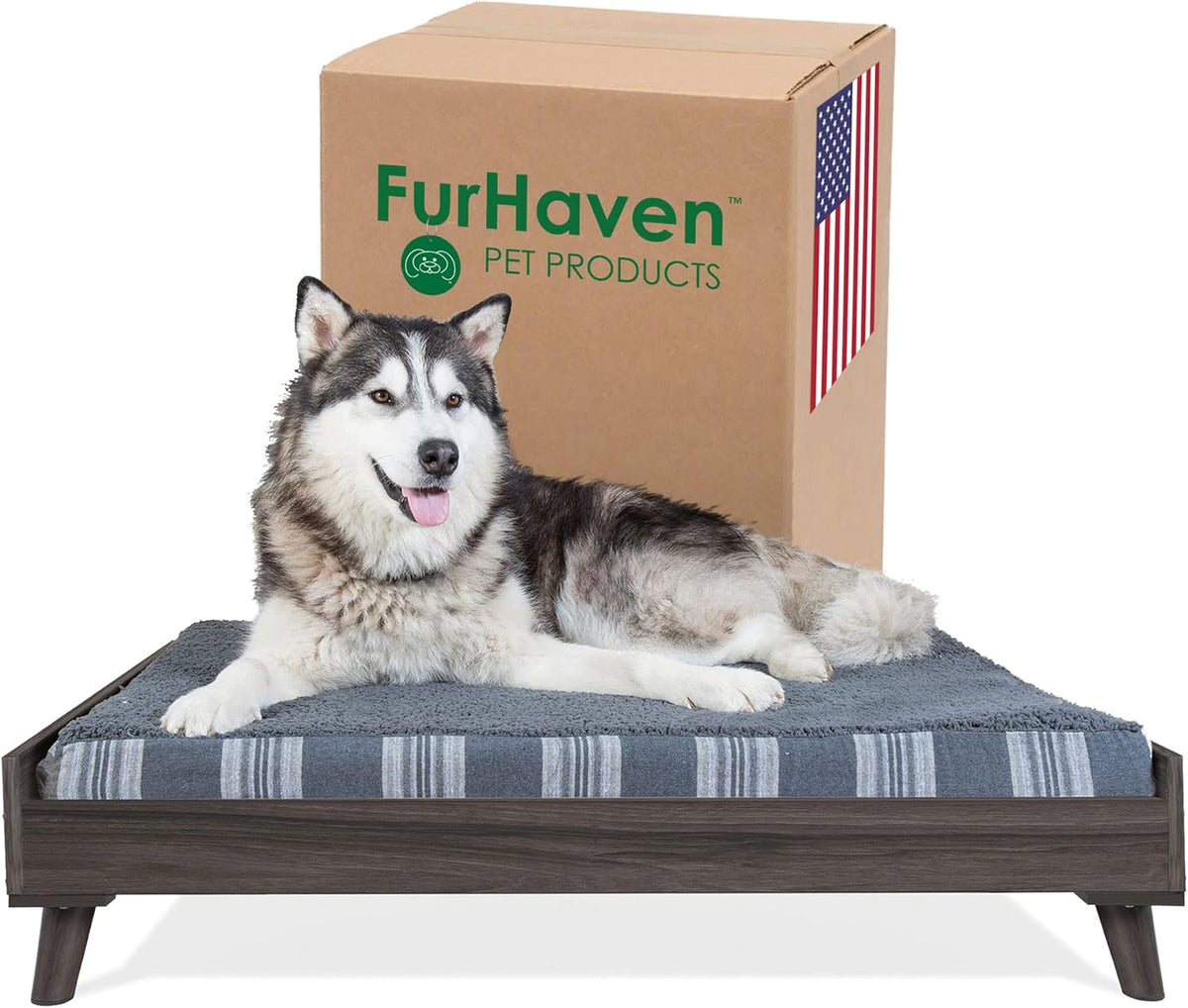 Gray Wash Elevated Dog Bed Frame, Large Pack of 2 U219