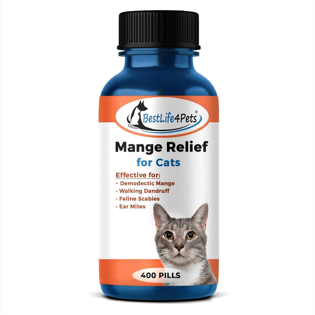 Demodectic Mange and Scabies Relief for Cats Ear Mites & Itch Relief Supplements A4056