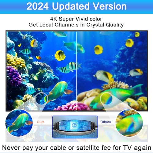 720° Long Range Omni Directional Digital HD TV Antenna with Signal Booster and 35ft Cable M880
