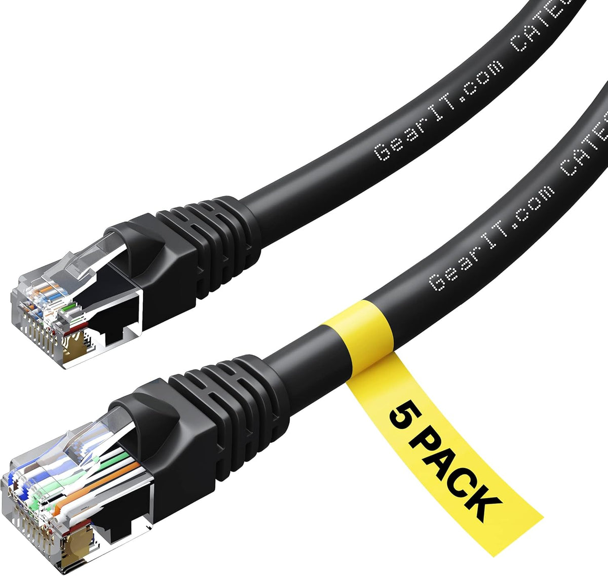 100-Pack Cat 6 Snagless Patch Ethernet Cable 3 Feet Black K31798