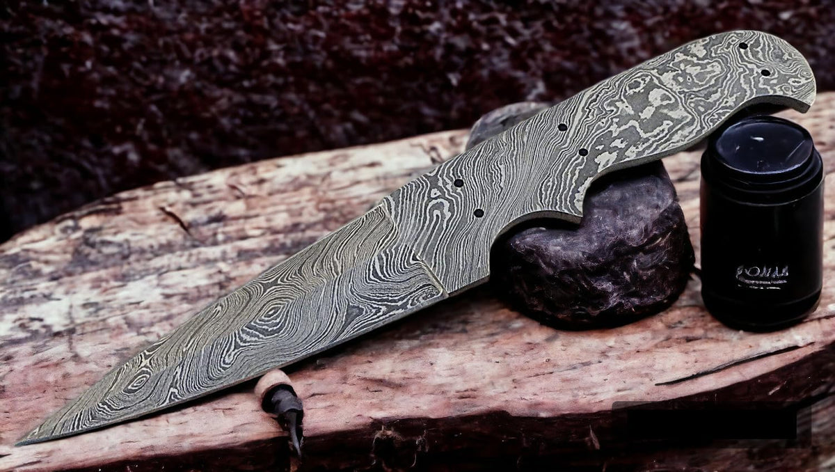 Damascus steel Full Tang Blank Blade Knife S338