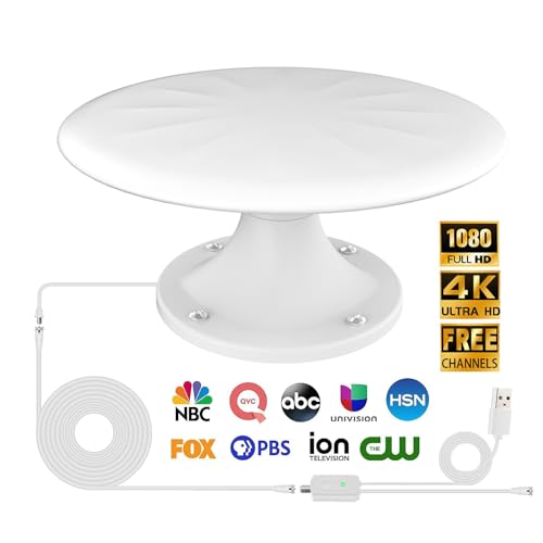 720° Long Range Omni Directional Digital HD TV Antenna with Signal Booster and 35ft Cable M880