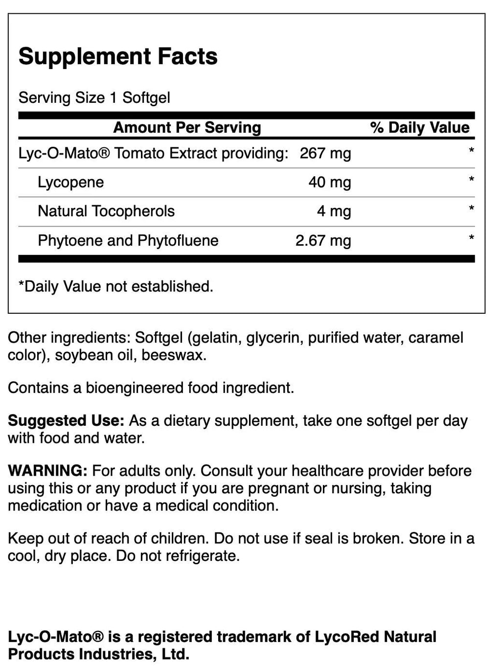 Lycopene 40 mg 60 Softgels T58497