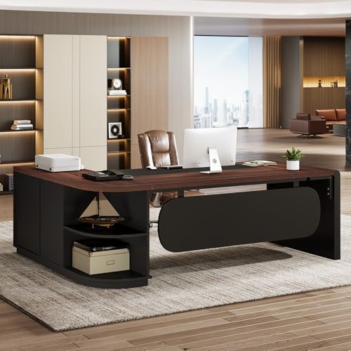 80'' L-Shaped Desk with Drawers Cabinet and Storage Shelves S240933