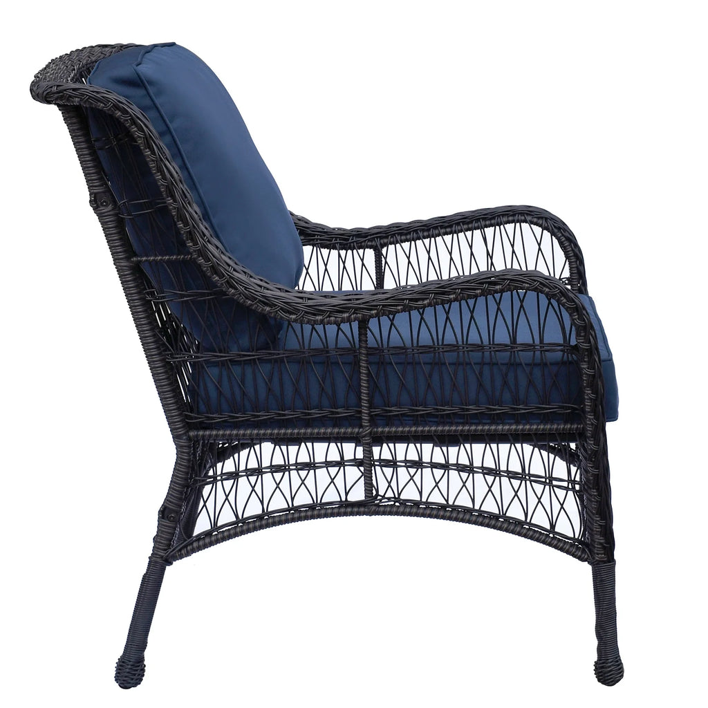 Navy Blue Outdoor Rattan Chairs Set of 2 Z6722