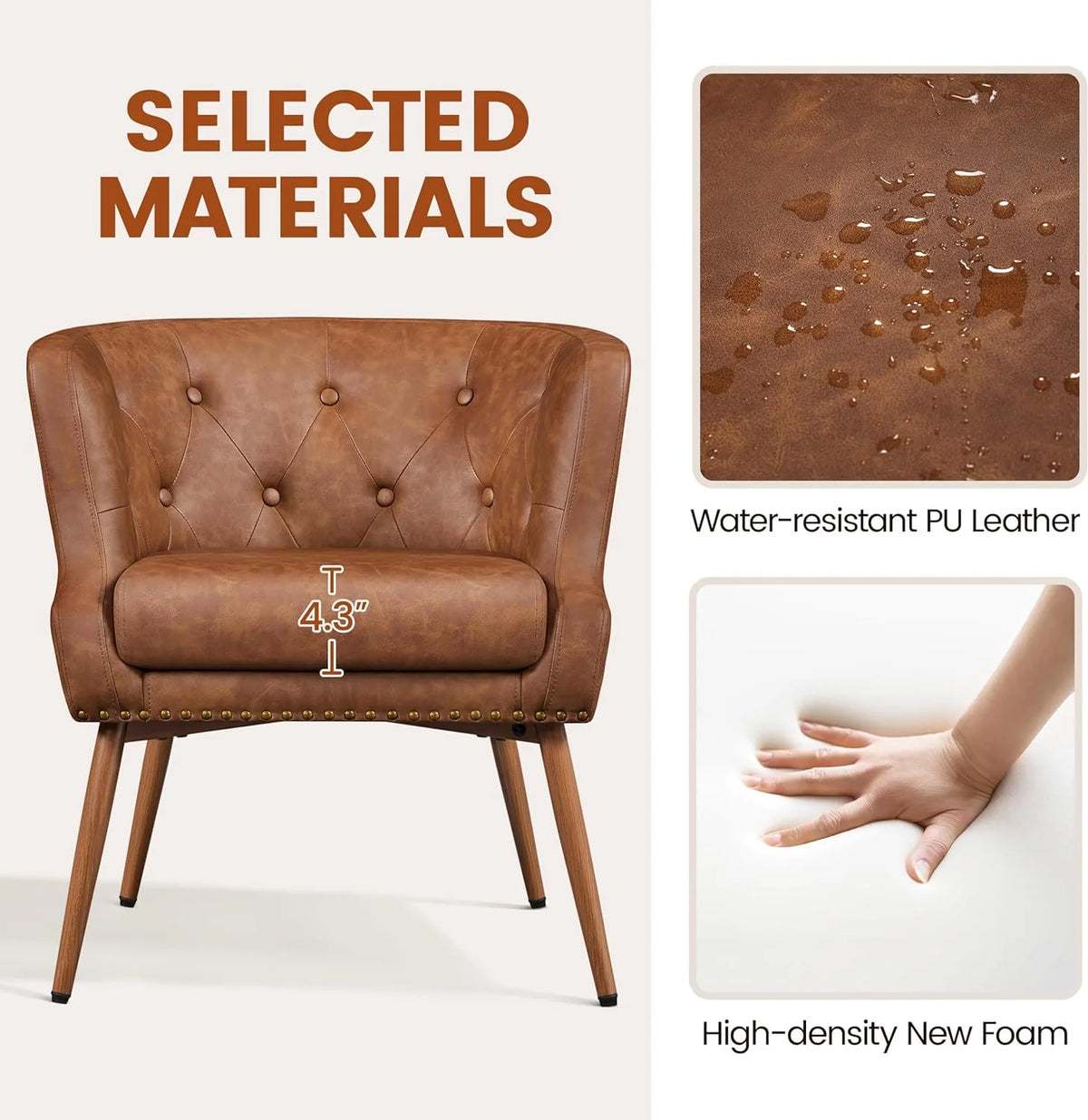PU Leather Retro Armchair L420841