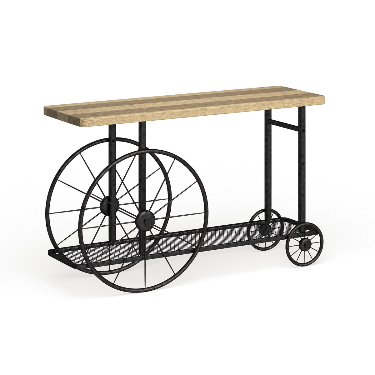 Black Metal Wheeled Sofa Table L387