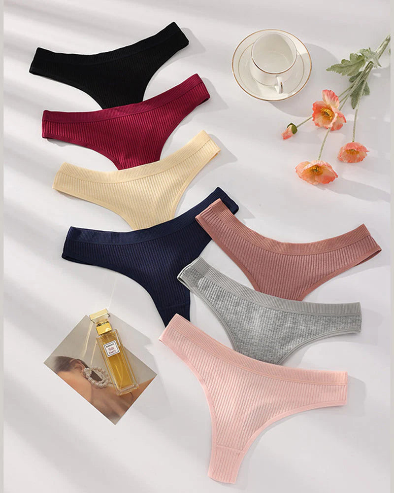 Low-Rise Cotton Thong Panty 9 Pack J5000