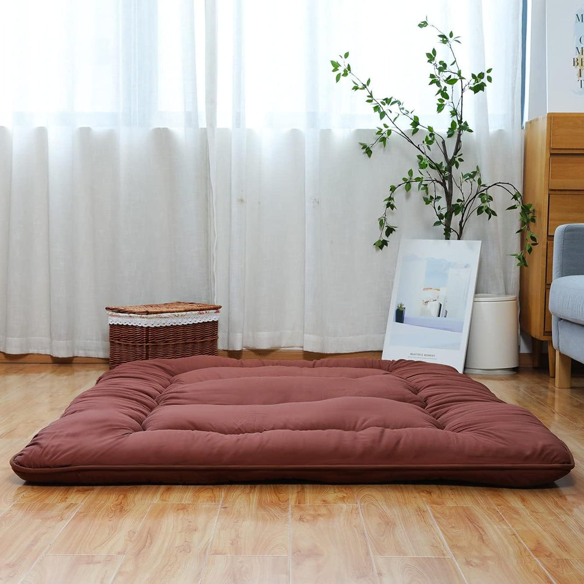 Twin Full Queen Japanese Floor Mattress with Washable Cover I1348