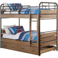 Twin Over Twin Wood Panel Bunk Bed with Trundle G514537