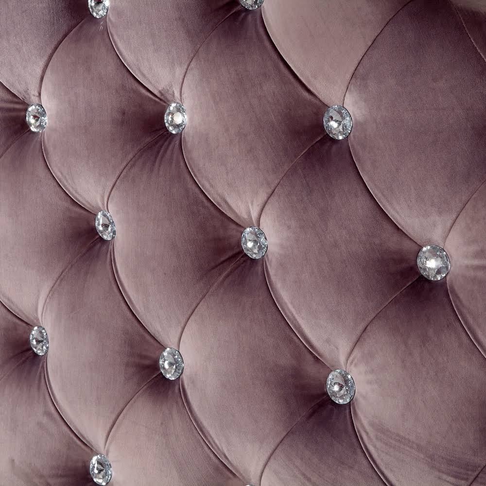 Brown Twin Button Tufted Headboard with LED Lights G519631