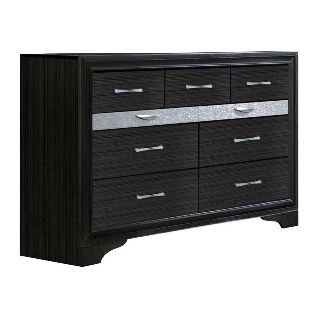 Two Tone Wooden Dresser With Nine Drawers G831