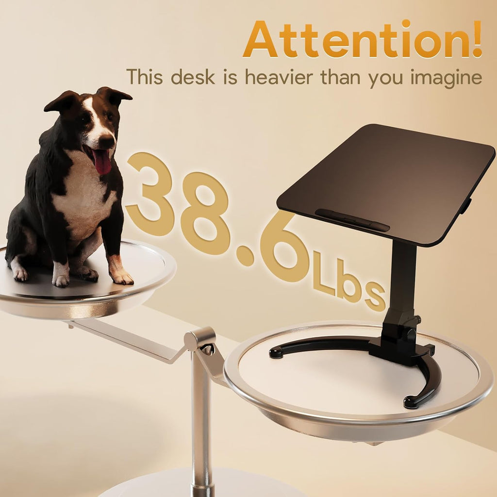 Foldable Mobile Standing Desk with Ergonomic Rotating Elbow Cushion Pad M693746